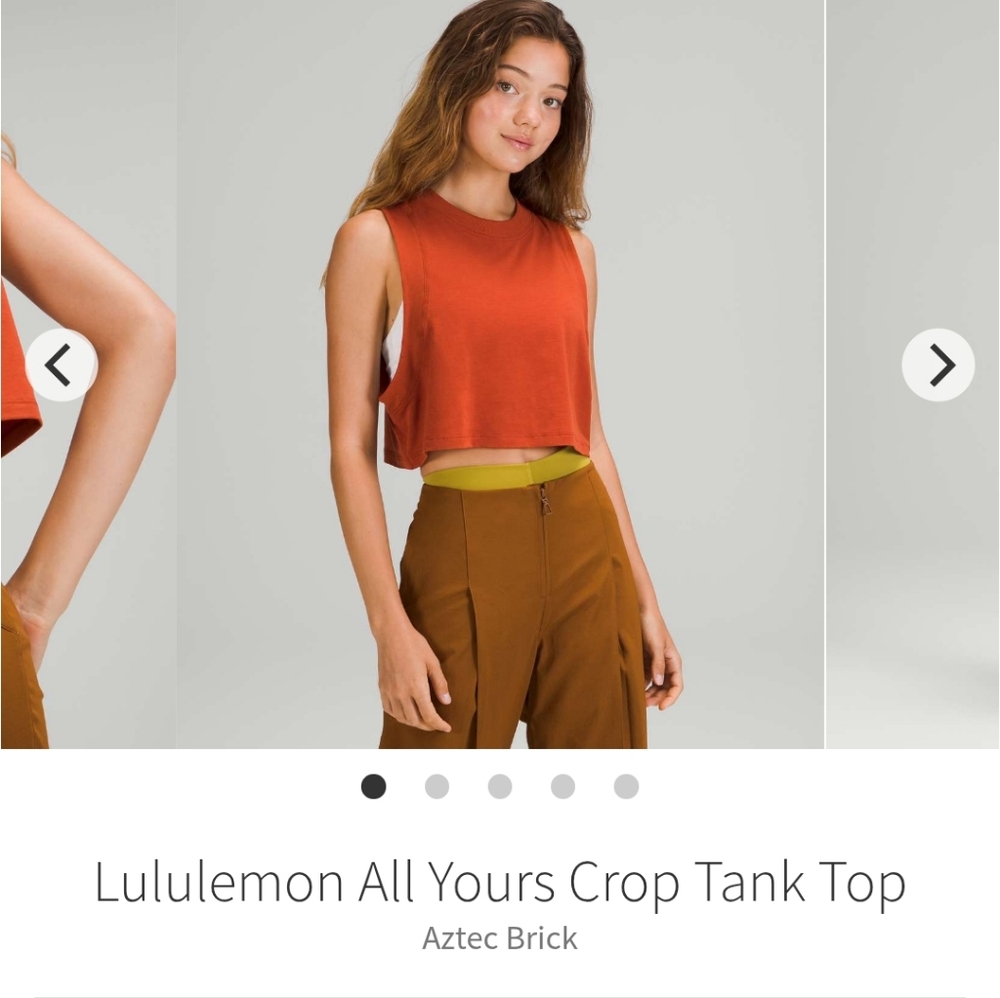 NWT Lululemon 🍋 Aztec Brick All Yours Crop Tank Top